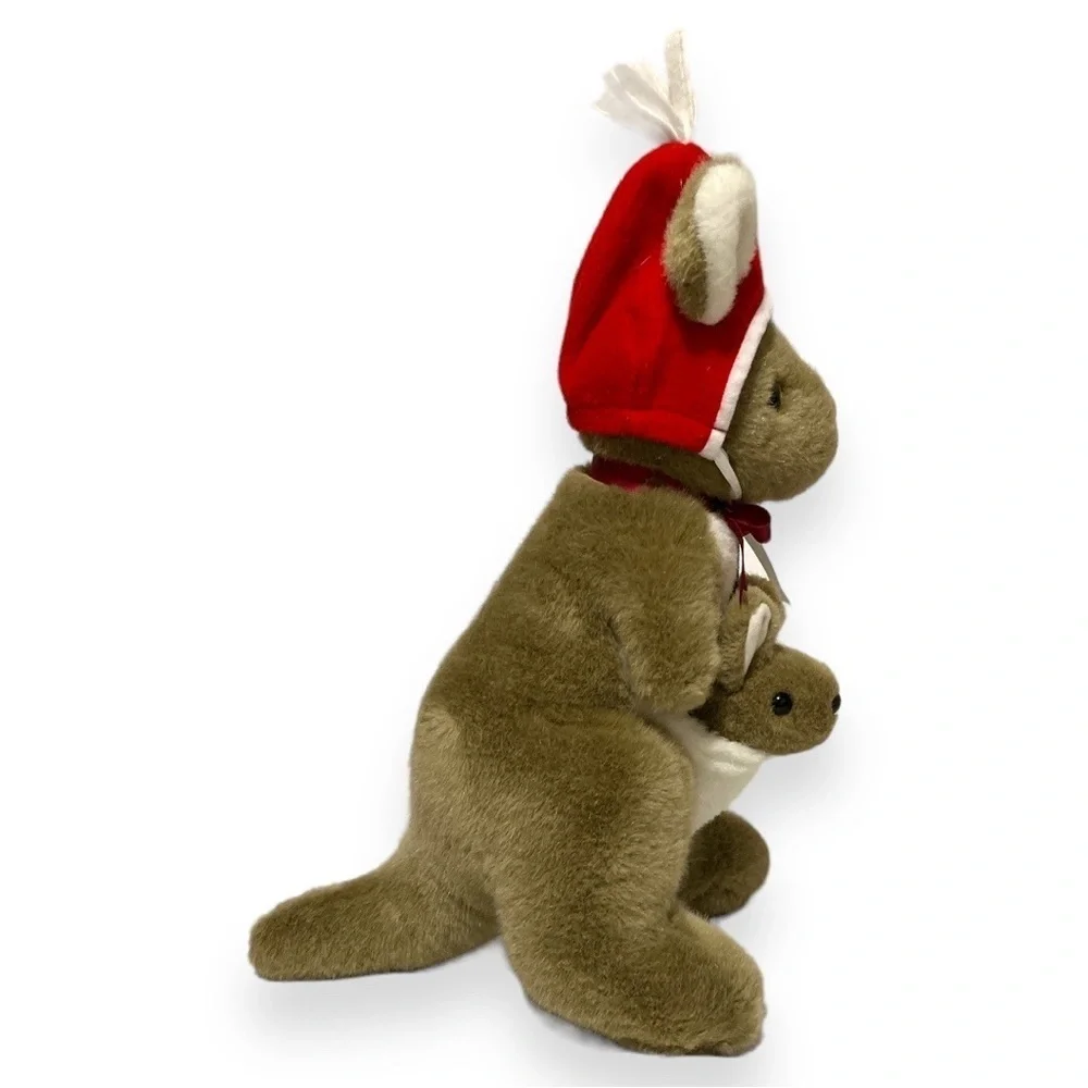 Uni Toys Uniring Australian Kangaroo and‎ Joey Plush Stuffed Holiday Cap 14.5” H